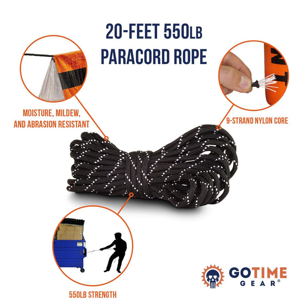 Go Time Gear Life Tent Emergency Survival Shelter - 2 Person Emergency Tent - Use As Survival Tent, Emergency Shelter, Tube Tent, Survival Tarp - Includes Survival Whistle & Paracord (Orange)