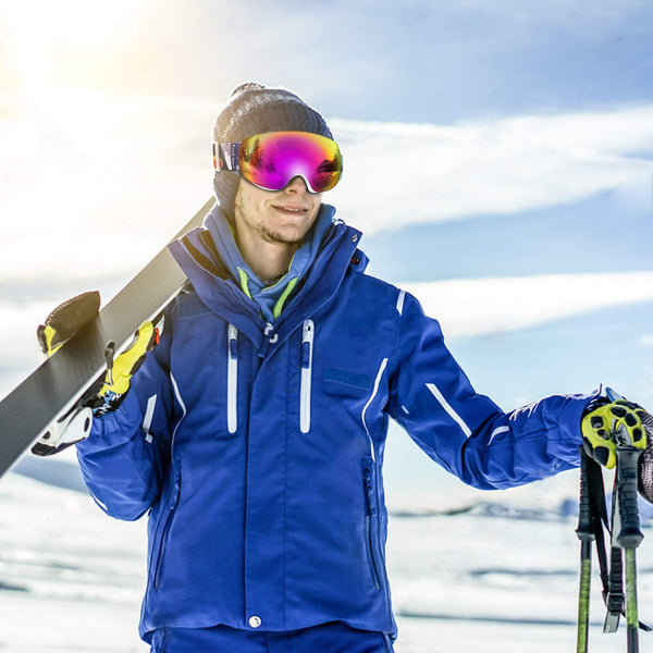 ECOCITUSS OTG Ski Goggles Snowboard Goggles Anti Fog Snow Goggles for Men Women Youth,100% UV Protection，Windproof Helmet Compatible Dual Lens Goggles for Skiing & Skating & Outdoor Sport