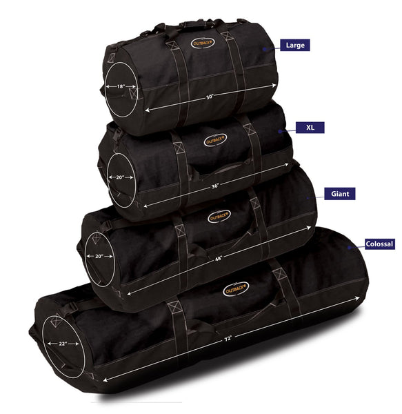 Ledmark Super Tough Heavyweight Cotton Canvas Duffle Bag, Black, Size XL, 36" x 20"