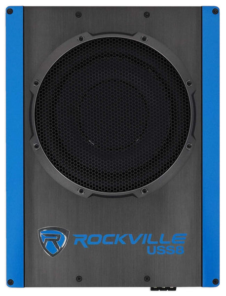 Rockville USS8 8" 600w Slim Under-Seat Active Powered Car/Truck Subwoofer Sub