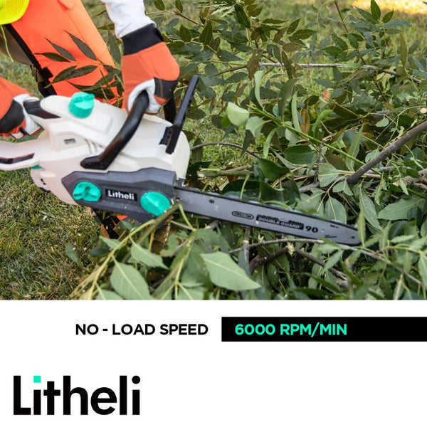LiTHELi 40V 14 inches Cordless Chainsaw with Brushless Motor, 2.5AH Battery and Charger