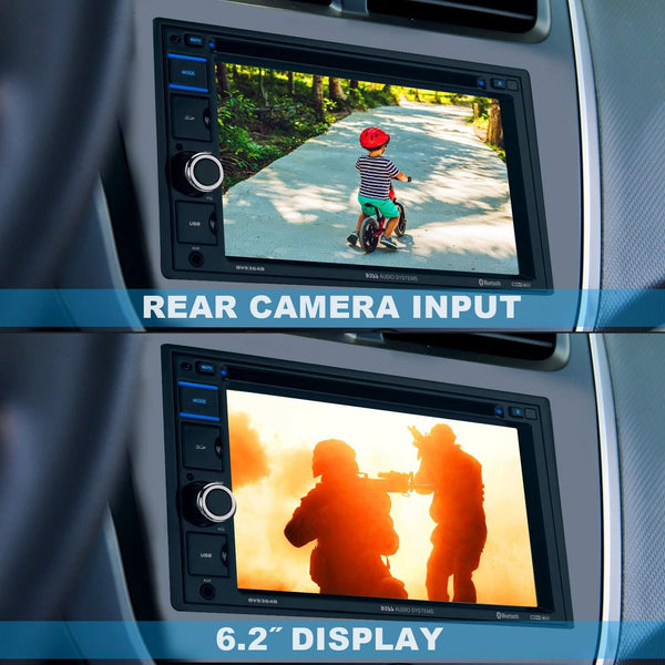 BOSS Audio BV9364B Car Stereo DVD Player - Double Din, Bluetooth Audio Hands-Free Calling, 6.2 Inch Touchscreen LCD Monitor, MP3 Player, CD, DVD, USB Port, SD, AUX Input, Am FM Radio Receiver