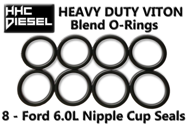 HHC Diesel ~ Ford 6.0L Indestructible Nipple Cup Master Kit ~ Everything You Need to Rebuild Your Oil Rail With Tool & Ball Tubes(8: Nipples, 8: Seals & Tool) F60L-NIPPLEKIT