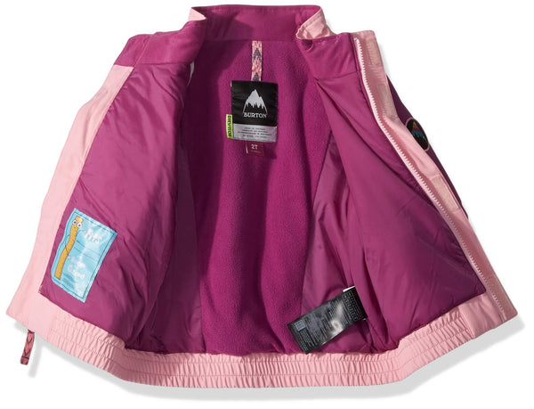 Burton Girls Minishred Whiply Bomber Jacket, Sea Pink/Grapeseed, 4T