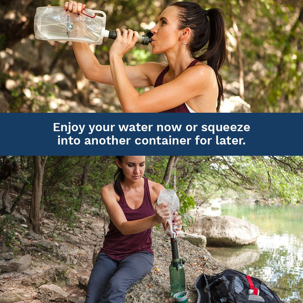 Survivor Filter Squeeze Water Filter Kit 2 Canteen
