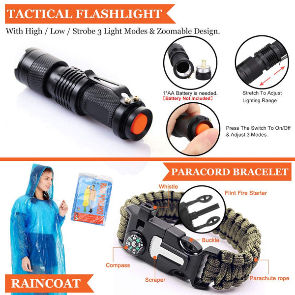 Monoki First Aid Survival Kit, 302Pcs Tactical Molle EMT IFAK Pouch Outdoor Gear EDC Emergency Survival Kits First Aid Kit Trauma Bag for Hiking Camping Hunting Car Travel or Adventures