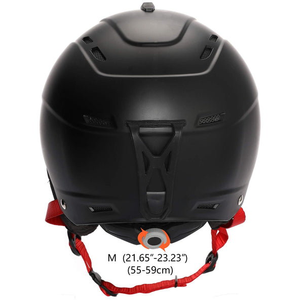 Wantdo Ski Helmet, CPSC Certified Safety Snow Helmet for Men, Women and Youth - Goggles Compatible, Venting Control, Velvet Lining Ear Pads Snowboard Helmet, M/L， Black/Red