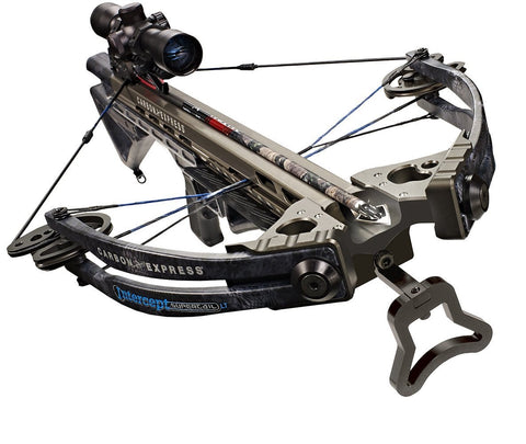 Carbon Express Intercept Supercoil LT Crossbow Kit (Rope Cocker, 3 Arrow Quiver, 3 Crossbolts, Rail Lubricant, 3 Practice Points, 4x32 Deluxe Lighted Scope), Kryptek Typhon Camo (NEW 2015 Model)