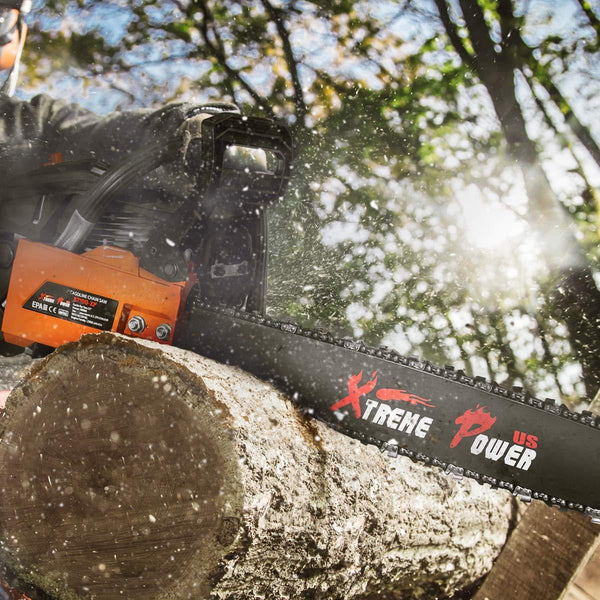 XtremepowerUS 22" inch 2.4HP 45cc Gasoline Gas 2-Stroke Chainsaw Cutting Wood Cutter Industry Engine Motor EPA, Orange