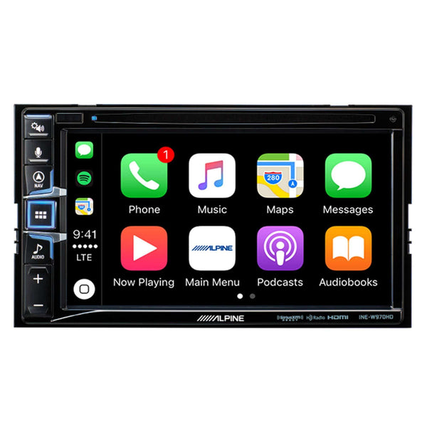 Alpine INE-W970HD, 6.5" Double Din Navigation CD/DVD Receiver w/CarPlay and Android Auto