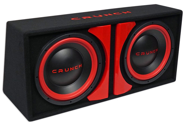 Crunch CR-212A 1000w Dual 12" Powered Loaded Subwoofers In Enclosure + Wire Kit