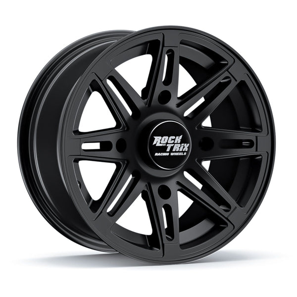 RockTrix RT103 12in ATV Wheels 4x156 Rims | 12x7 | 4+3 Offset | Includes 3/8x24 Spline Lug nuts | Compatible with Many Polaris Sportsman RZR Ranger UTV | 4/156 | Set of 4