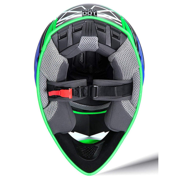 GLX Unisex-Adult GX23 Dirt Bike Off-Road Motocross ATV Motorcycle Helmet for Men Women, DOT Approved (Sear Green, Medium)