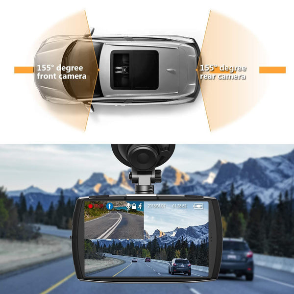 Z-Edge Dash Cam Front and Rear 4.0" Touch Screen Dual Dash Cam FHD 1080P with Night Mode, 32GB Card Included,155 Degree Wide Angle, WDR, G-Sensor, Loop Recording, Support 128GB Max