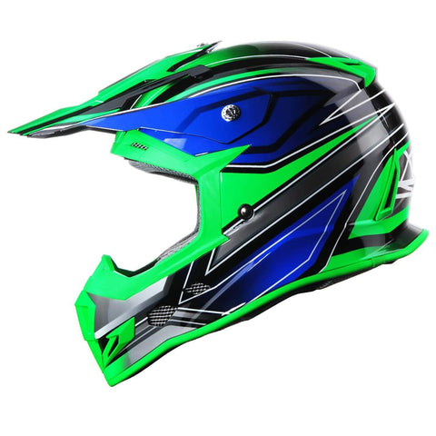 GLX Unisex-Adult GX23 Dirt Bike Off-Road Motocross ATV Motorcycle Helmet for Men Women, DOT Approved (Sear Green, Medium)