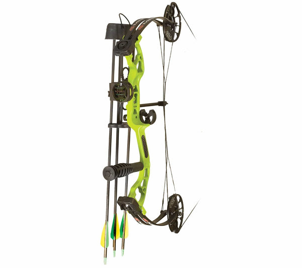 PSE Mini-Burner Lime Green 25in 29lb Ready-to-Shoot Youth Compound Bow Package