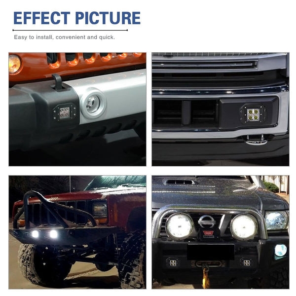Flush Mount LED Light Bar YITAMOTOR 4Pcs 20W 4Inch Led Light Pods Spot Offroad Led Work Light Bar Driving Fog Light Boat Light Waterproof Pickup Truck Tacoma Bumper ATV UTV 12V,1 Year Warranty