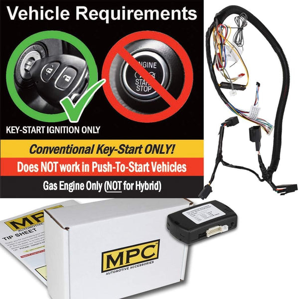 MPC Factory Remote Activated Remote Start Kit for 2008-2012 Ford Escape - Prewired - Key-to-Start - Gas - Firmware Preloaded
