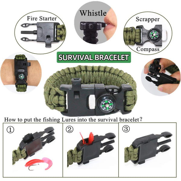 Gifts for Men Dad Husband, Survival Kit 12 in 1, Fishing Hunting Birthday Gifts Ideas for Him Boyfriend Teen Boy, Cool Gadget Christmas Stocking Stuffer, Survival Gear, Emergency Camping Hiking Gear