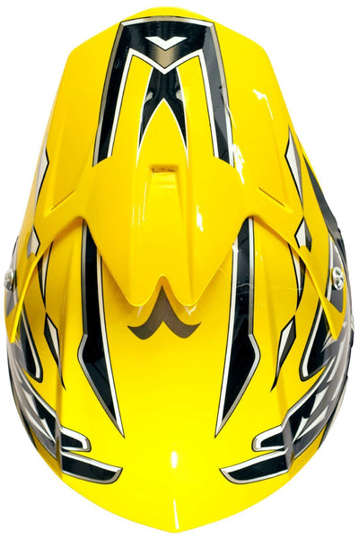 Typhoon Youth Kids Offroad Gear Combo Helmet Gloves Goggles DOT Motocross ATV Dirt Bike MX Motorcycle Yellow, Large