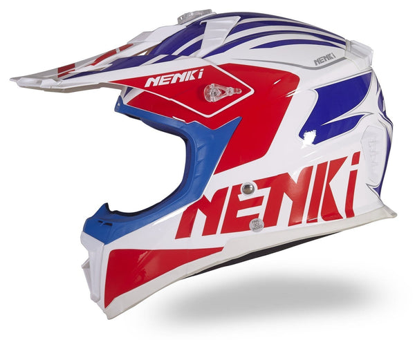 NENKI Motocross Offroad Dirtbike Helmet NK-316 Dot Approved for Mens and Womens,Fiberglass Shell (XL, Blue Red)