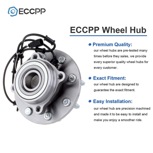 ECCPP 2 NEW Front Wheel Hub Bearing Assembly For 2003 2004 2005 DODGE RAM 2500 3500 8 Lug W/ABS