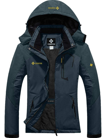 GEMYSE Women's Mountain Waterproof Ski Snow Jacket Winter Windproof Rain Jacket (Dark Grey, S)