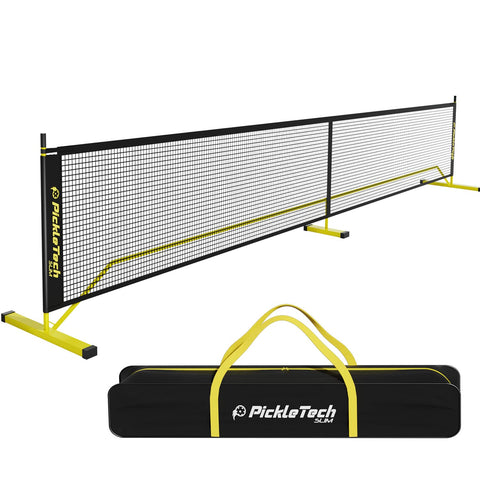 PICKLETECH 4.0 Slim Version Portable Pickleball Nets Outdoor Game 22 FT Pickleball Net-USAPA Regulation Size-Pickle Ball Net System with Carrying Bag for Driveway