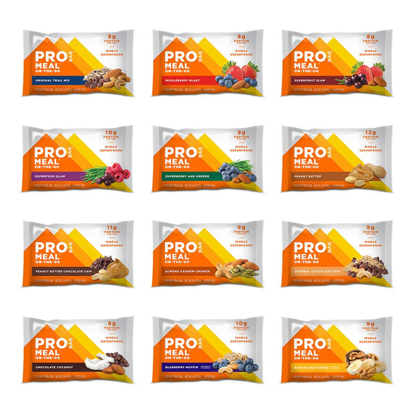 PROBAR - Meal Bar, Variety Pack, Non-GMO, Gluten-Free, Certified Organic, Healthy, Plant-Based Whole Food Ingredients, Natural Energy (12 Count)