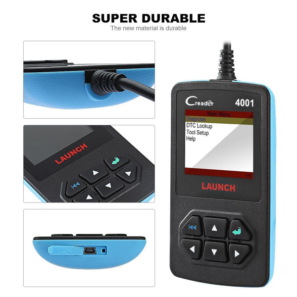 LAUNCH Creader 4001 OBD2 Scanner Diagnostic Scan Tool Car Code Reader for Turning Off Check Engine Light Reads and Clears Engine Fault Codes