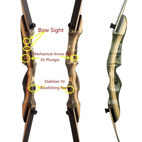 Black Hunter Takedown Recurve Bow, Compact Fast Accurate 62" Archery Bow for Teens and Adults - Right Hand Beginner to Intermediate (45lbs, Right)