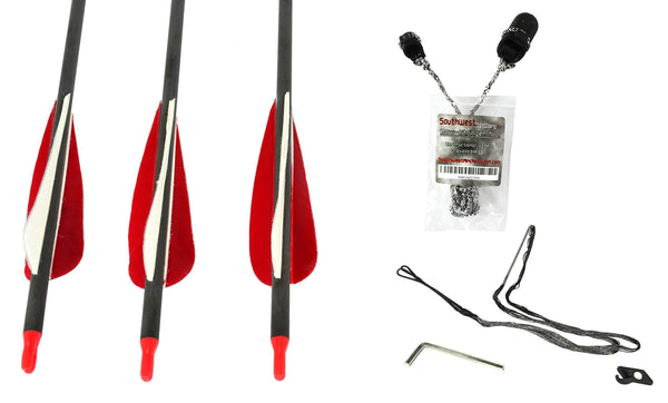 Spyder Takedown Recurve Bow - Ready 2 Shoot Archery Set | Includes Bow, Instructions, Premium Carbon Arrows, Recurve Bow Case, Stringer Tool, Armguard, 40 lb LH -red