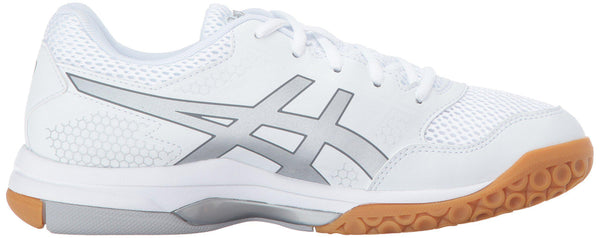 ASICS Womens Gel-Rocket 8 Volleyball Shoe, Silver/White, 9.5 Medium US [product _type] ASICS - Ultra Pickleball - The Pickleball Paddle MegaStore