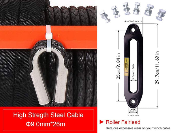 ORCISH 13000lb IP67 Waterproof Winch Synthetic Rope Electric Jeep Truck Winches