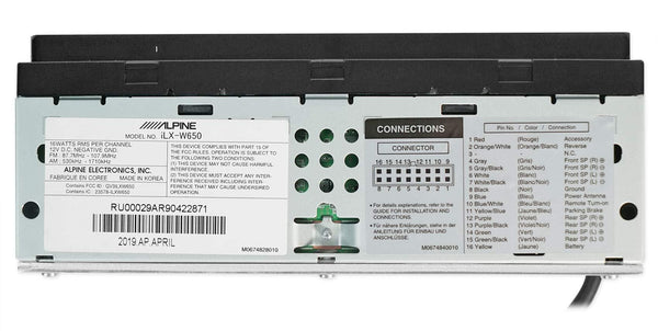 ALPINE iLX-W650 7" Digital Media Bluetooth Carplay Receiver+KTA-450 Power Pack