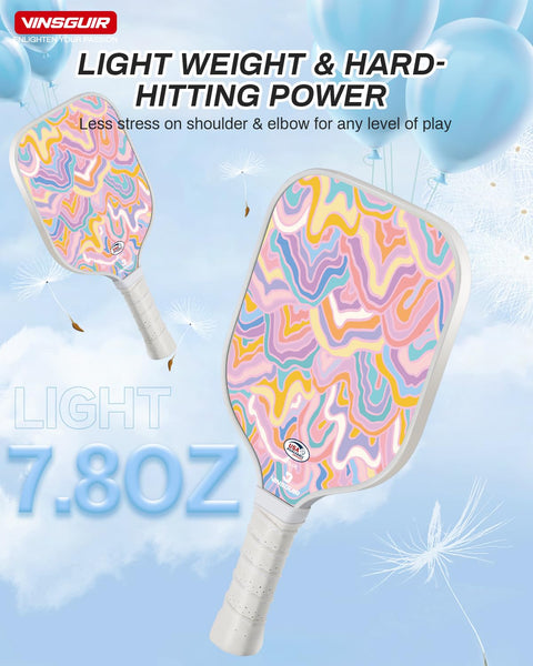 VINSGUIR Pickleball Paddles, USAPA Approved Pickleball Paddles Set of 2, Fiberglass Surface Pickleball Set with Pickleball Rackets, Pickleball Bags, Pickleball Ball Gifts for Women