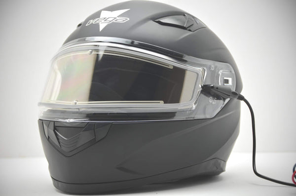 Vega Helmets Ultra Electric Snow Unisex-Adult Full Face Snowmobile Helmet with Heated Shield (Matte Black, Large)