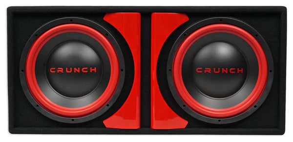Crunch CR-212A 1000w Dual 12" Powered Loaded Subwoofers In Enclosure + Wire Kit