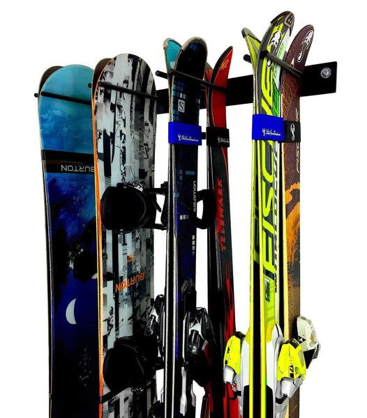 StoreYourBoard Ski Wall Storage Rack, Holds 8 Pairs, Steel Home and Garage Skis Mount