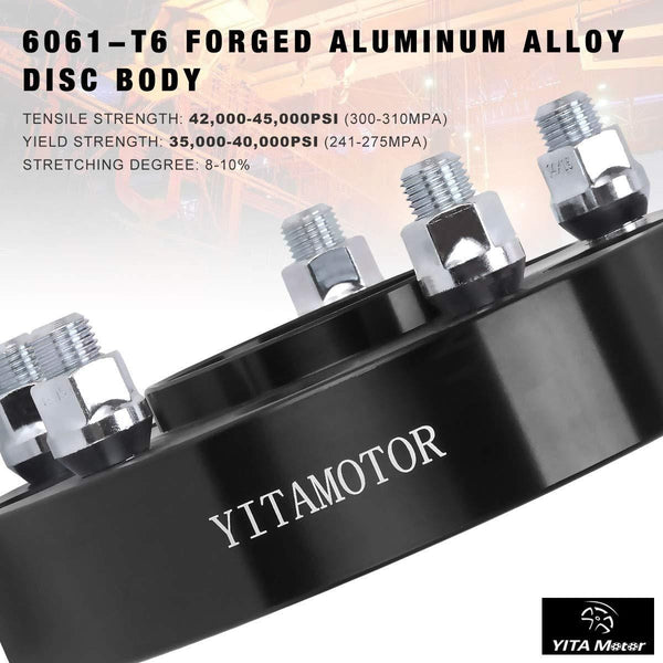 YITAMOTOR Wheel Spacers 5x5.5 for RAM 1500, 1.5 inches Forged Hubcentric Wheel Adapters, M14x1.5 Studs & 77.8mm Bore Compatible for 2011-2018 Dodge RAM 1500 