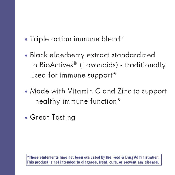 Nature's Way Sambucus Elderberry Gummies, Herbal Supplements with Vitamin C and Zinc, Gluten Free, Vegetarian, 60 Gummies (Packaging May Vary)