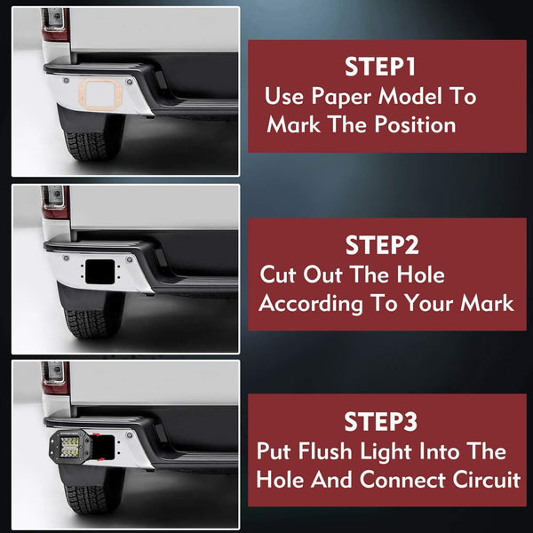 Flush Mount LED Pods, OFFROADTOWN 2pcs 5'' 78W Driving Lights LED Work Light Flush LED Light Bar Super Bright Fog Lights Off Road Lights for Truck SUV Boat 4x4 Jeep Grill Mount