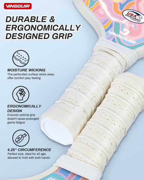 VINSGUIR Pickleball Paddles, USAPA Approved Pickleball Paddles Set of 2, Fiberglass Surface Pickleball Set with Pickleball Rackets, Pickleball Bags, Pickleball Ball Gifts for Women