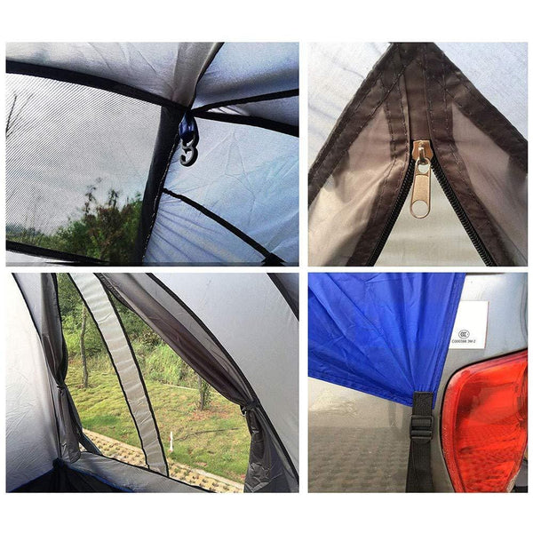 Mein LAY Waterproof Double Layer Full Size Truck 5.5 Foot Bed Tent with Floor Blue ＆ Grey