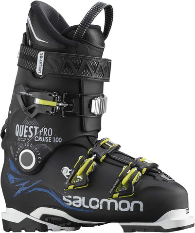 SALOMON Quest Pro Cruise Ski Boots Mens Black/Blue/White Sz 8/8.5 (26/26.5)