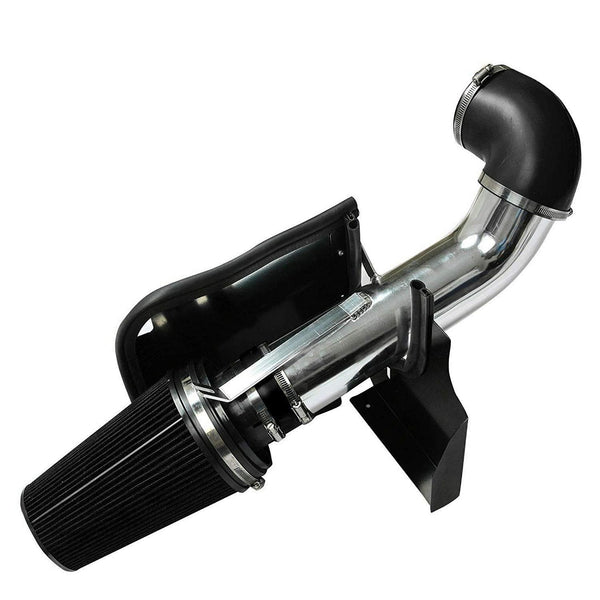 BLACKHORSE-RACING 4" Cold Air Intake System Kit with Heat Shield Filter for GMC Chevy Chevrolet 1999 2000 2001 2002 2003 2004 2005 2006 V8 4.8L/5.3L/6.0L(Black)