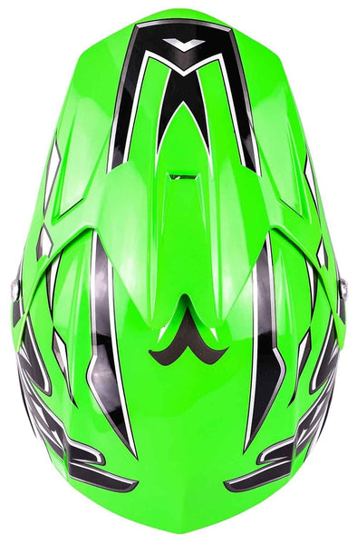 Typhoon Youth Kids Offroad Gear Combo Helmet Gloves Goggles DOT Motocross ATV Dirt Bike MX Motorcycle Green (Medium)