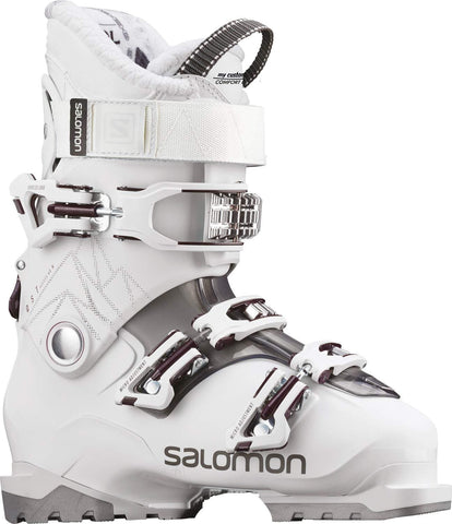 SALOMON QST Access 60 Ski Boots Womens Sz 8/8.5 (25/25.5) White/Anth/Burgundy