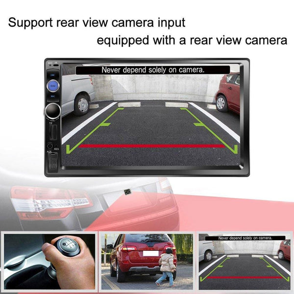 Regetek Car Stereo Double Din 7" Touchscreen in Dash Stereo Car Audio Video Player Bluetooth FM AM Radio Mp3 /TF/USB/AUX-in/Subwoofer/Steering Wheel Controls + Remote Control+Rear View Camera