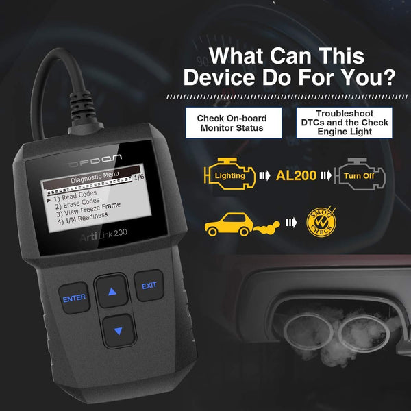 OBD2 Scanner - Fault Code Reader with Clear Check Engine Light, CAN OBDII Car Diagnostic Scan Tool for All 1996+ Vehicles, Simple Operation Professional OBD Scanner TOPDON AL200